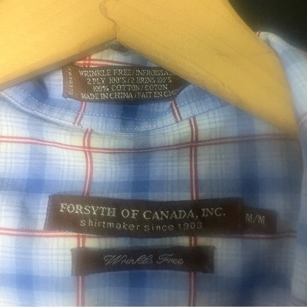 Forsyth of Canada Plaid Dress Shirt Med - Picture 3 of 7
